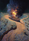 "Burning Ship in New Mexico Arroyo"